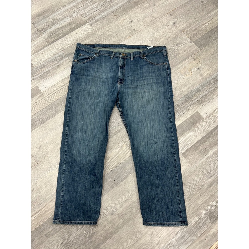 Wrangler Premium Quality Mens Straight Leg Jeans Blue 48x30 Stretch Denim